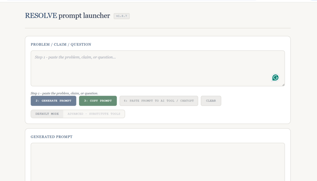 RESOLVE prompt screenshot